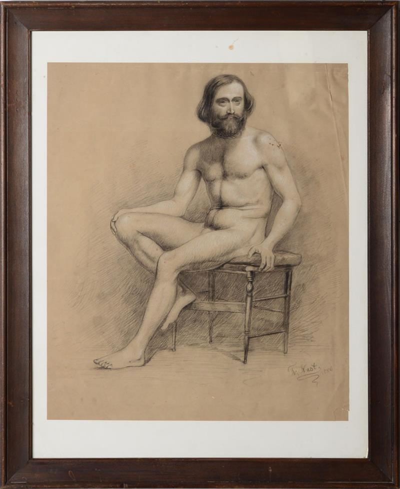 Appraisal: THOMAS NAST - SEATED MALE NUDE AND SEATED MALE NUDE