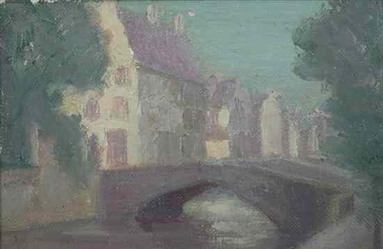 Appraisal: HARRY KNOX SMITH American - ALONG THE CANAL BRUGES BELGIUM