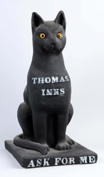 Appraisal: Thomas Inks Black Cat Store Display This plaster black cat