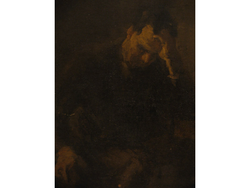 Appraisal: THOMAS C EAKINS AMERICAN - THE THINKER oil on paper