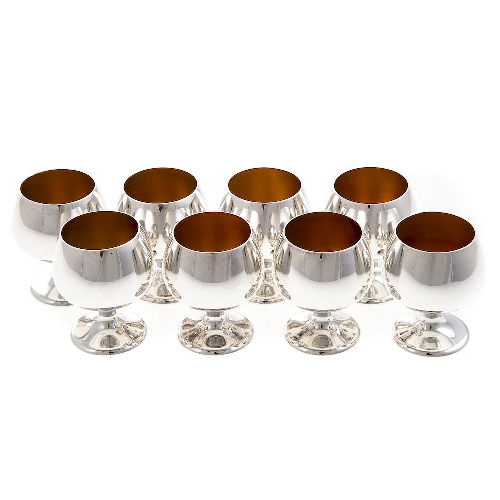 Appraisal: Set of Gorham Sterling Cordials With gold washed bowls model