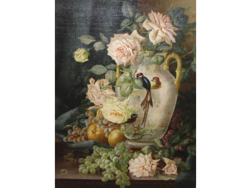 Appraisal: F KENYON TRIPPE AMERICAN TH CENTURY Still life of roses