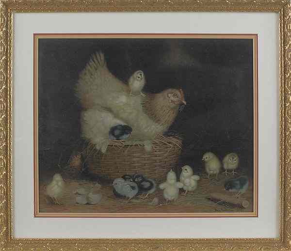 Appraisal: Ben Austrian American - color lithograph of a hen and