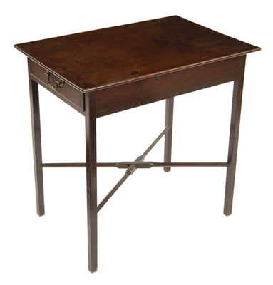 Appraisal: A George III mahogany side table fitted a drawer on