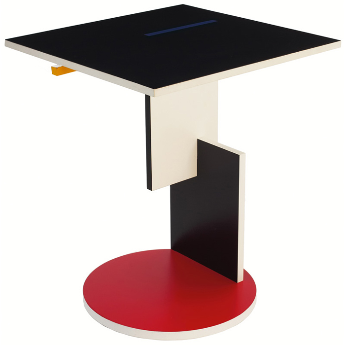 Appraisal: Gerrit Rietveld Schroeder table made in Italy recent production cubist