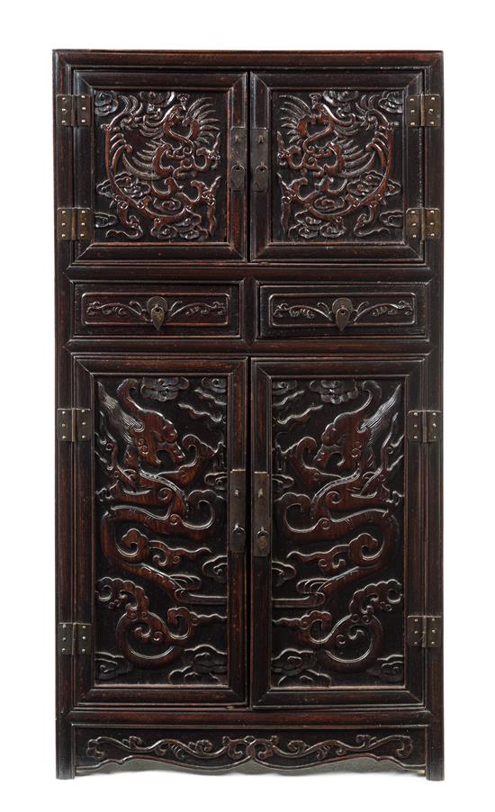 Appraisal: Sale Lot A Carved Hardwood Cabinet of rectangular form the