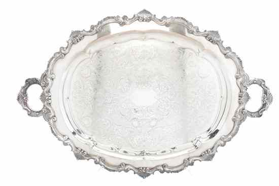 Appraisal: An American Silverplate Tray Wallace in the Chippendale pattern of