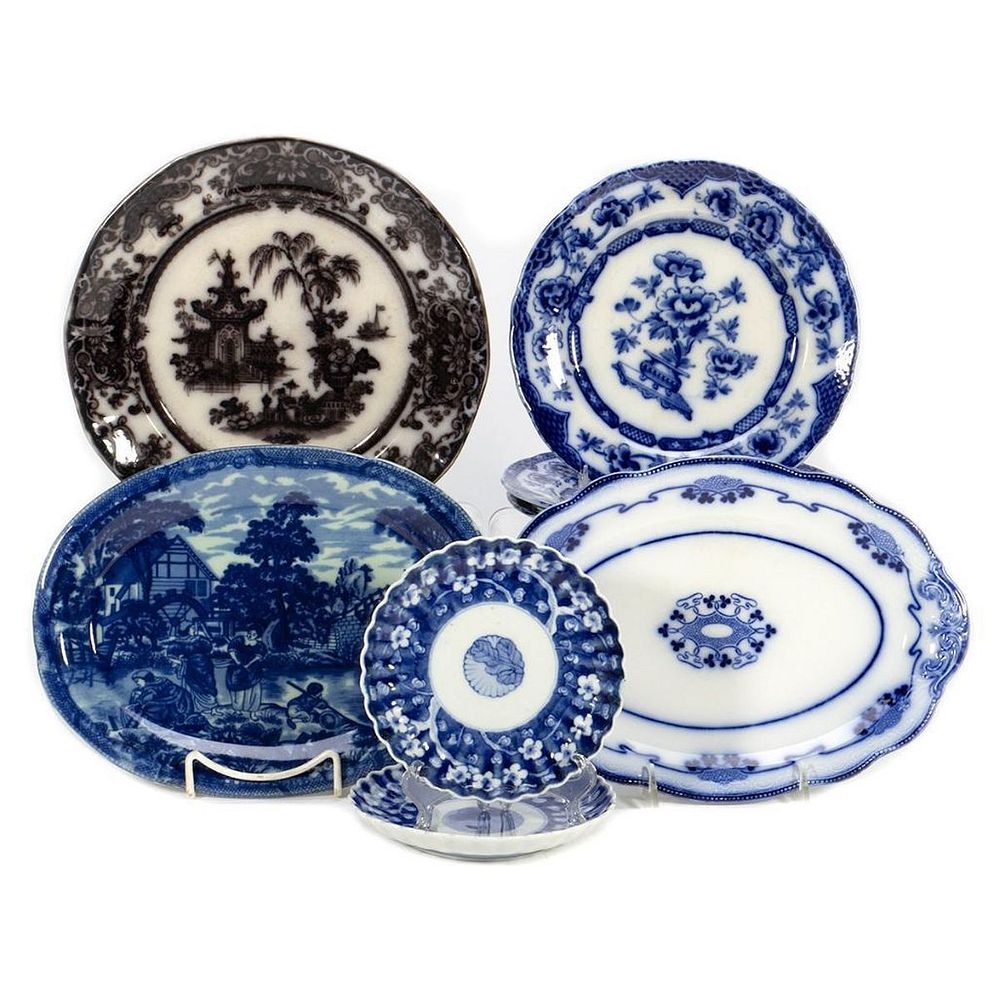 Appraisal: English Ironstone Flo Blue A Collection of Flo Blue decorated