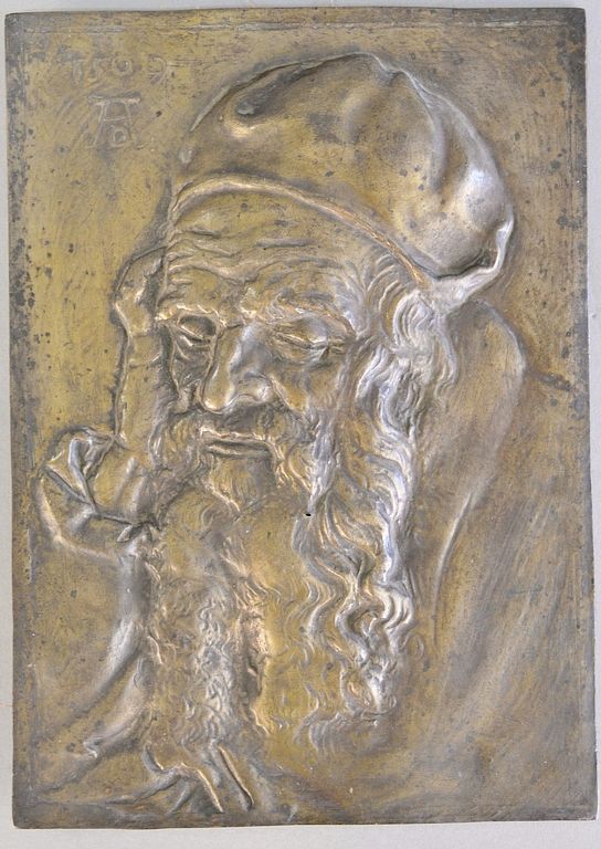 Appraisal: After Albrecht Durer embossed copper plaque marked AD x After