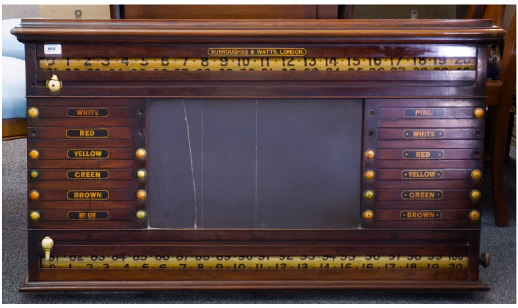 Appraisal: Victorian Mahogany Billiards and Snooker Score Board By Burroughes and