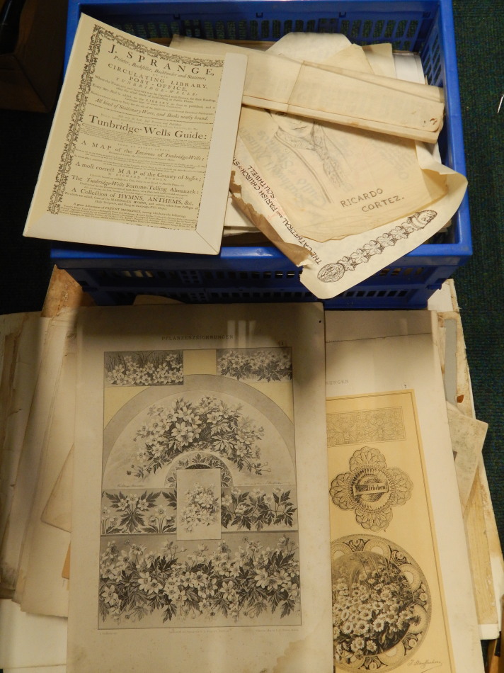 Appraisal: A large quantity of ephemera to include Victorian botanical prints