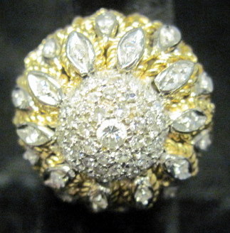 Appraisal: karat yellow gold and diamond ring italy