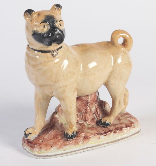 Appraisal: A th century Staffordshire figure of a standing pug cm