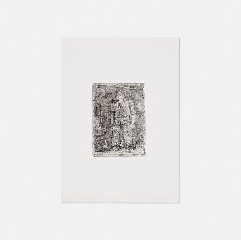 Appraisal: Georg Baselitz Untitled Georg Baselitz Untitled etching on BFK Rives