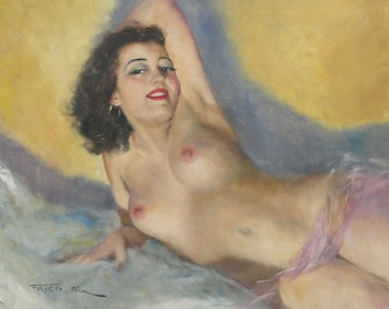 Appraisal: Pal Fried Hungarian American - Nude with a golden earring