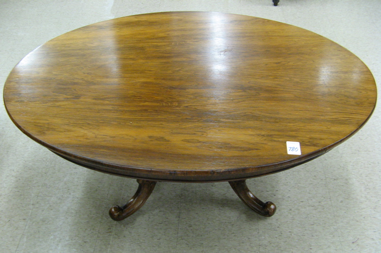 Appraisal: A VICTORIAN ROSEWOOD COFFEE TABLE English th century having an