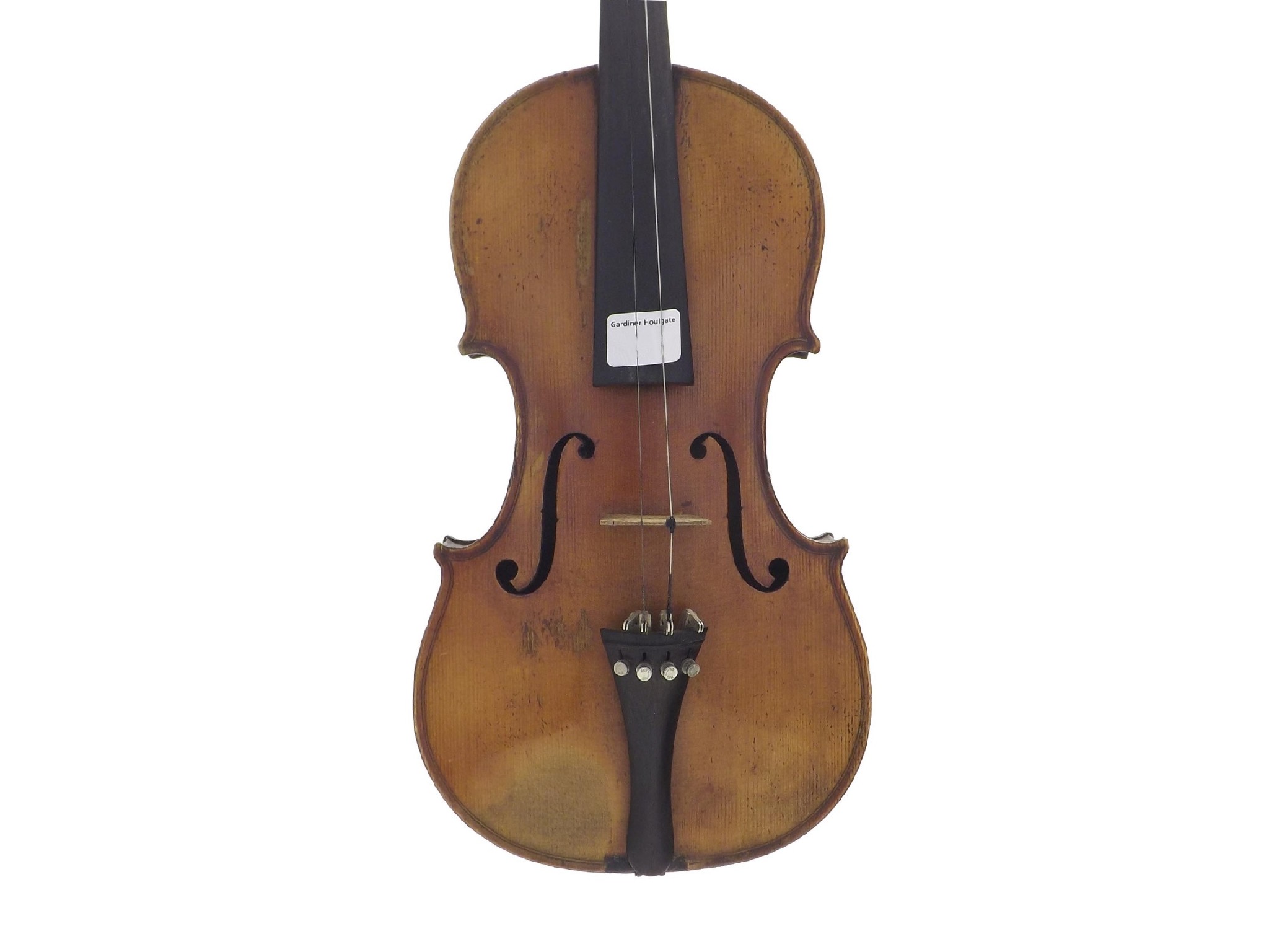 Appraisal: French Stradivari copy violin circa cm brown leather case