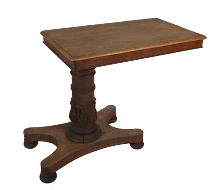 Appraisal: WILLIAM IV OAK READING STAND CIRCA underside bears a trade