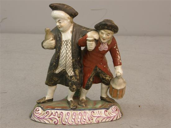 Appraisal: Early th century Staffordshire figural group 'The Topers' h in