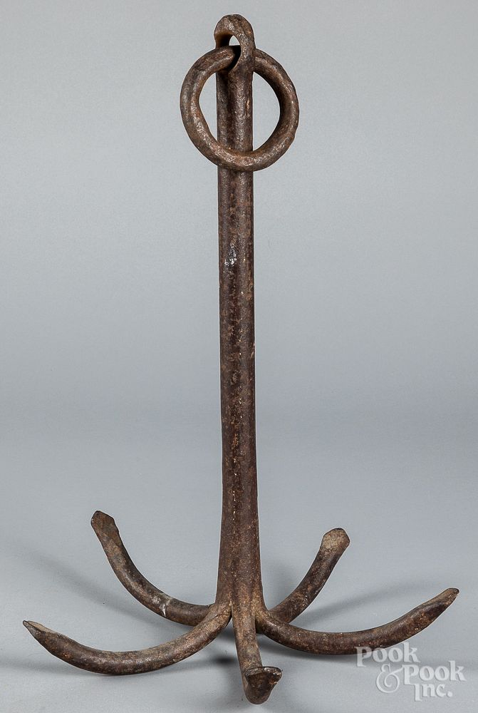 Appraisal: Early iron boat anchor Early iron boat anchor h Condition