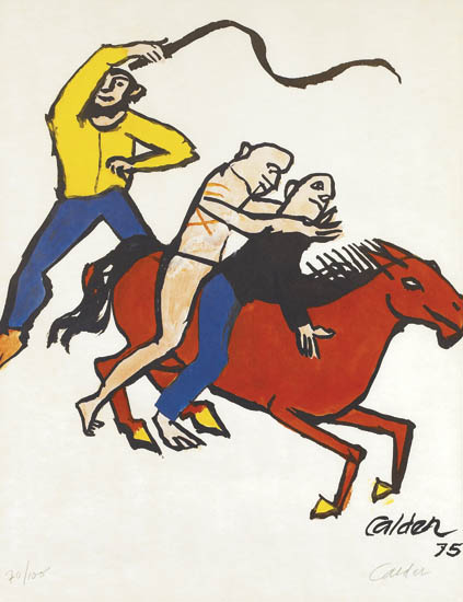 Appraisal: ALEXANDER CALDER after Circus Riders Offset color lithograph x mm