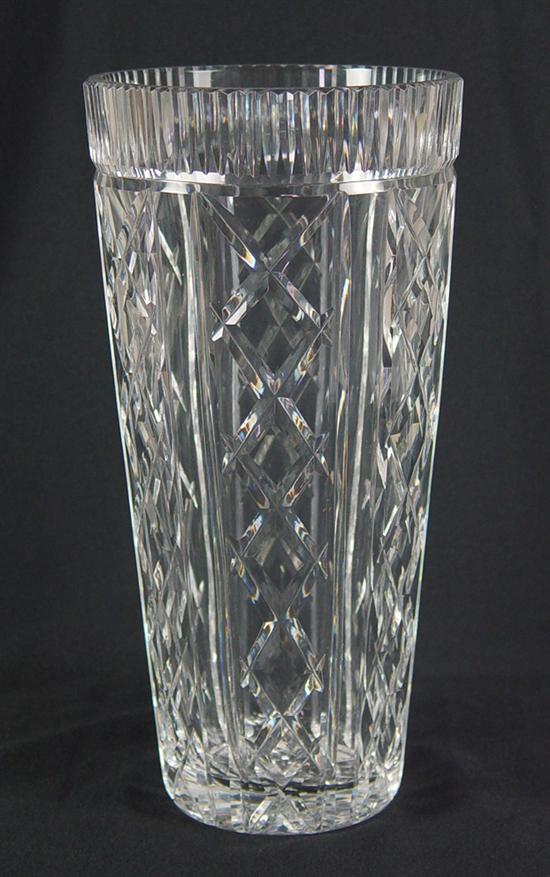 Appraisal: Waterford Vase Vertical crosshatch with banded hatched border Marked and