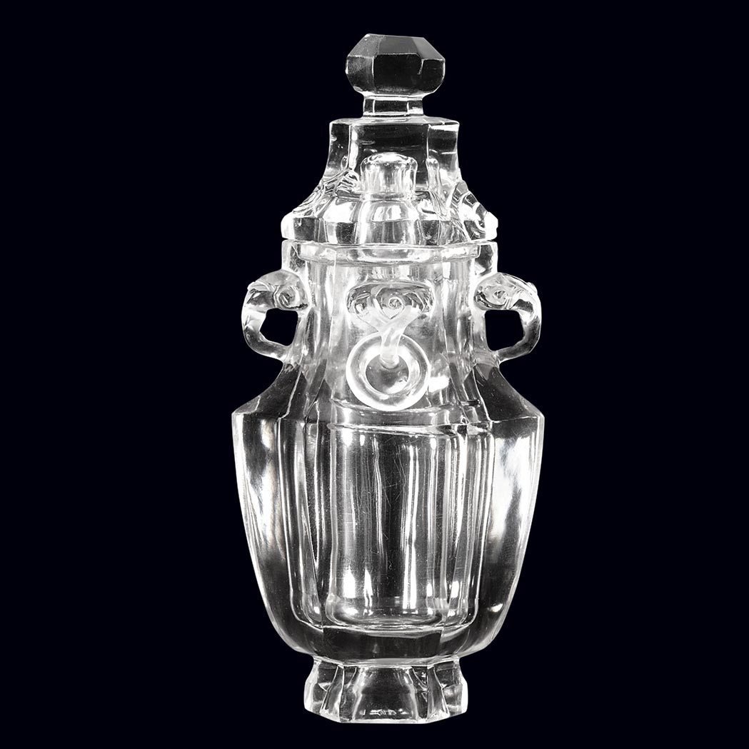 Appraisal: Chinese Rock Crystal Covered Vase th th Century The slender