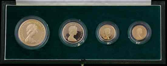 Appraisal: A gold proof set comprising pounds pounds sovereign and half