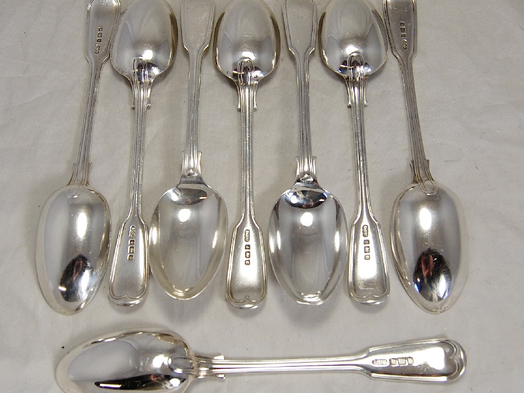 Appraisal: Further set of eight silver Hanoverian fiddle and thread pattern