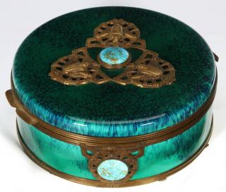 Appraisal: A PAUL MILET ART DECO BRONZE MOUNTED SEVRES BOX An