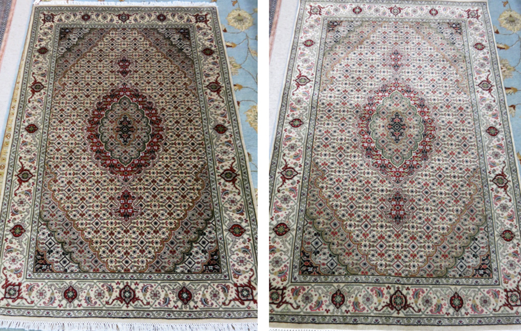 Appraisal: A MATCHING PAIR OF HAND KNOTTED ORIENTAL AREA RUGS Indo-Persian