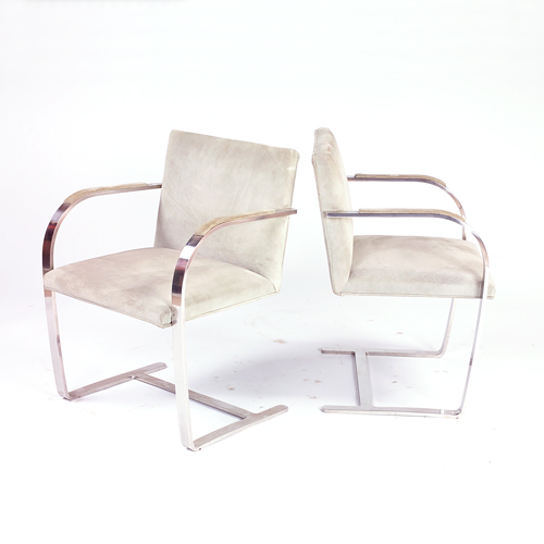 Appraisal: Pair of Mies Van der Rohe Brno chairs with chrome