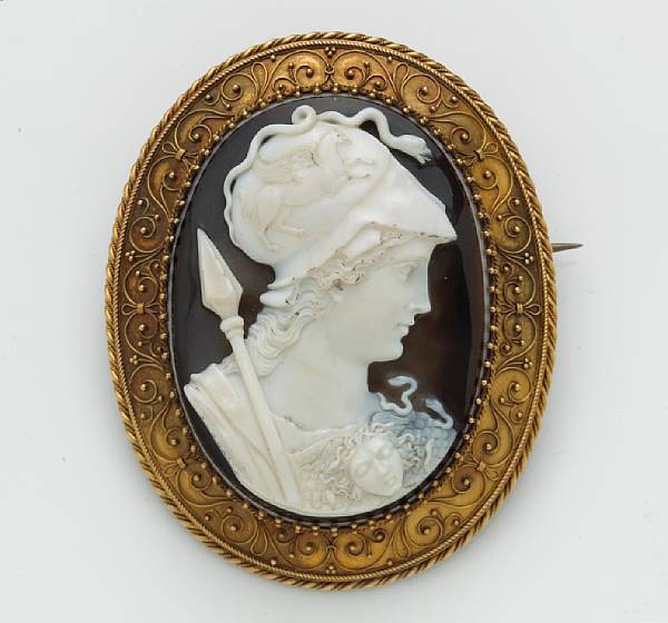 Appraisal: A Victorian agate cameo brooch mounted in fourteen karat gold