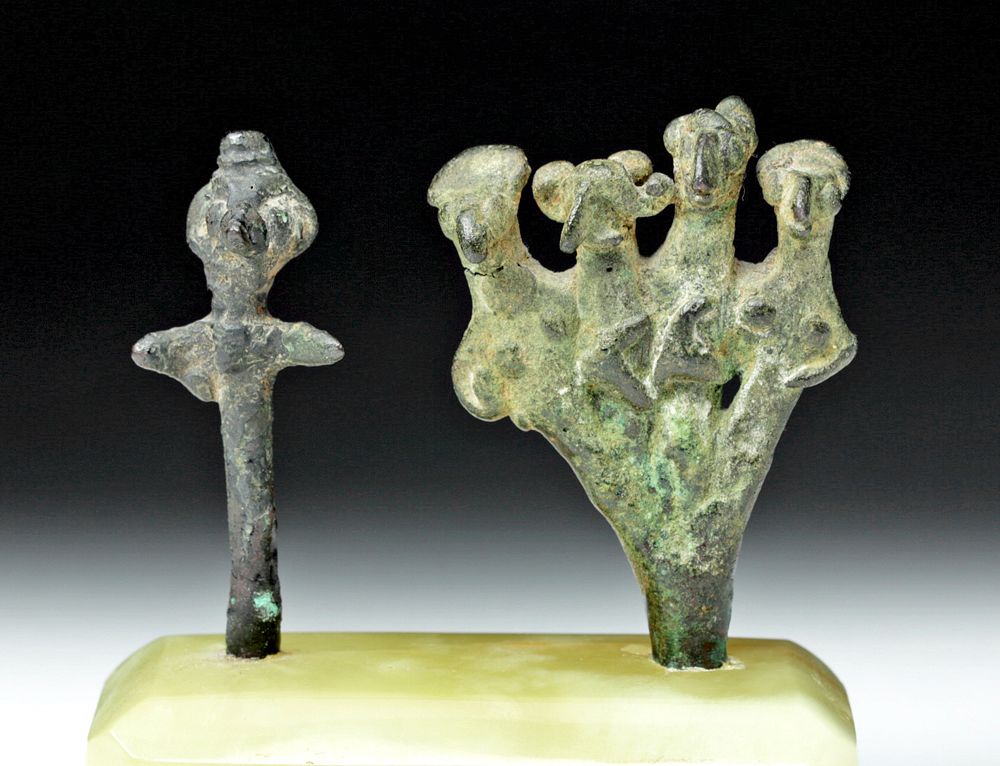 Appraisal: Pair of Anatolian Bronze Hittite Figures Ancient Near East Syro-Hittite