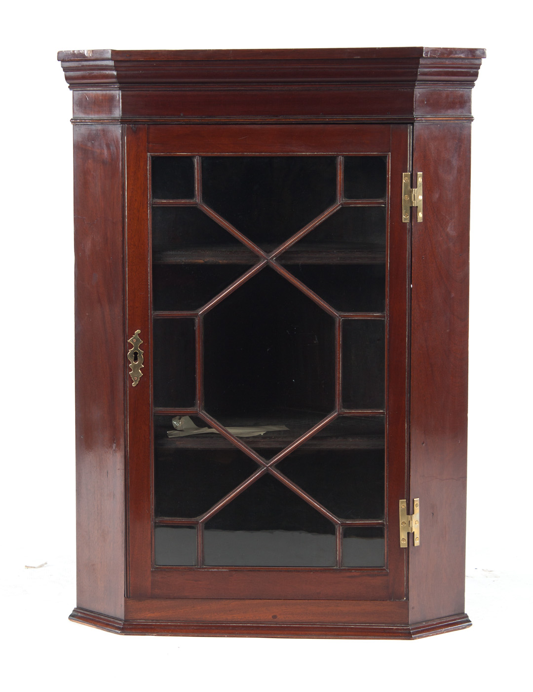 Appraisal: Victorian mahogany hanging corner cupboard