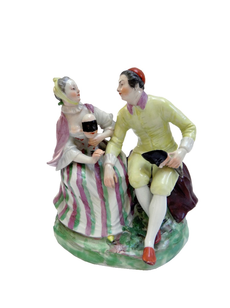 Appraisal: A Vienna group of two Masqueraders circa with blue shield