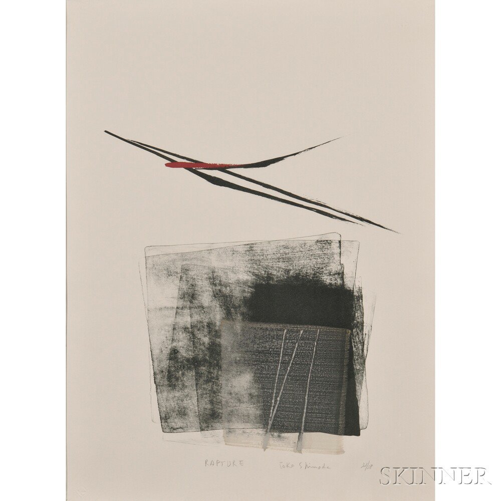 Appraisal: Toko Shinoda b Rapture Japan color lithograph broad sumi-e brushwork