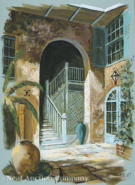 Appraisal: Eugene Daymude American New Orleans - Brulatour Courtyard oil on