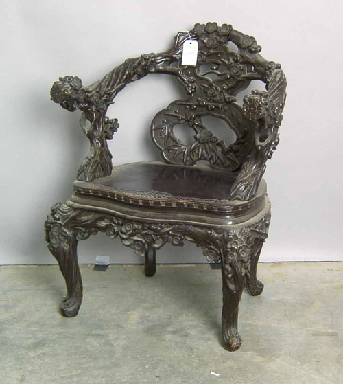 Appraisal: Chinese carved armchair late th c