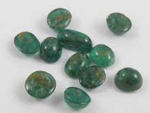 Appraisal: A quantity of loose polished emeralds total weight approx carats