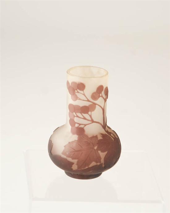 Appraisal: A Galle Cameo Glass Vase having mauve foliate and berry