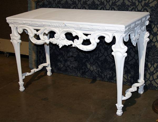 Appraisal: A pair of 'Tuscan' Italian Rococo style consoles unfinished frames