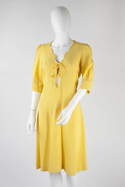 Appraisal: An Ossie Clark for Radley yellow crepe shift dress with