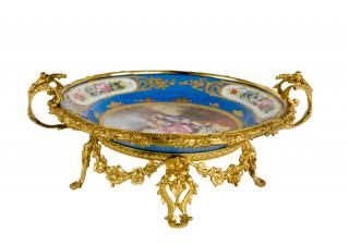 Appraisal: A SEVRES STYLE PORCELAIN ORMOLU MOUNTED CHARGER A SEVRES STYLE