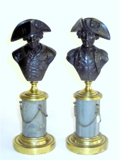 Appraisal: Pair of French bronze busts late th century