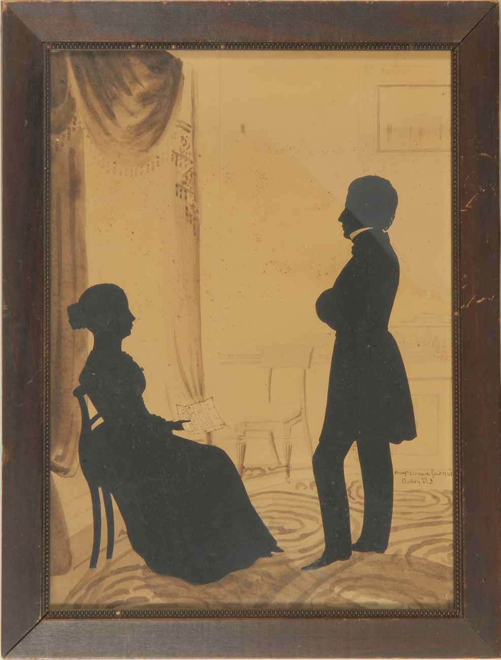 Appraisal: AUGUSTE EDOUARTFrench - Silhouette of a man and a woman