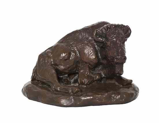 Appraisal: An American Bronze Animalier Figure after Charles M Russell American