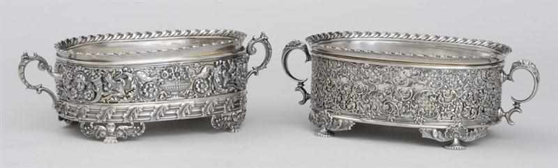 Appraisal: ASSEMBLED PAIR OF TIFFANY CO SILVER TWO-HANDLED HOLDERS AND LINERS