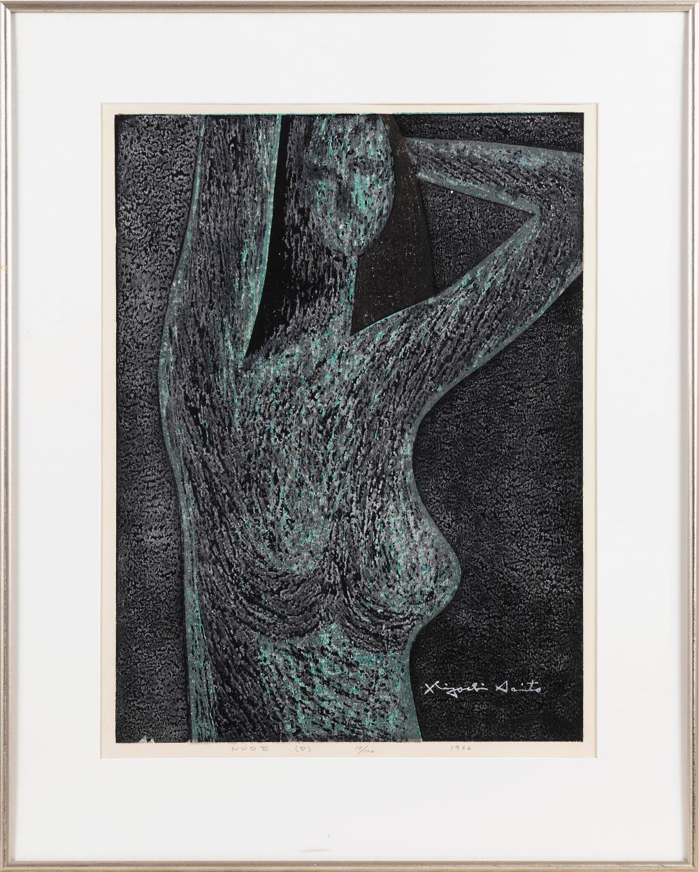 Appraisal: KIYOSHI SAITO JAPAN - NUDE D WOODBLOCK PRINT DAI-OBAN TATE-E