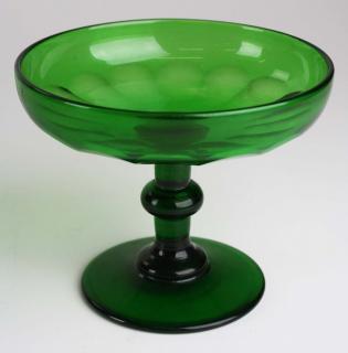 Appraisal: early th c emerald green blown glass tazza with applied